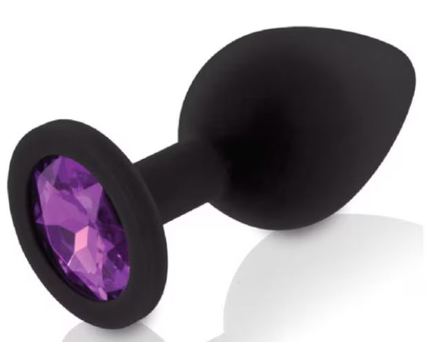 Plug Anal Em Silicone Com Pedra Tamanho P Importação REF 10162