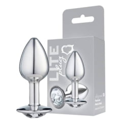 Plug Anal Prata Tamanho P Com Pedra Sexy Fantasy REF10065
